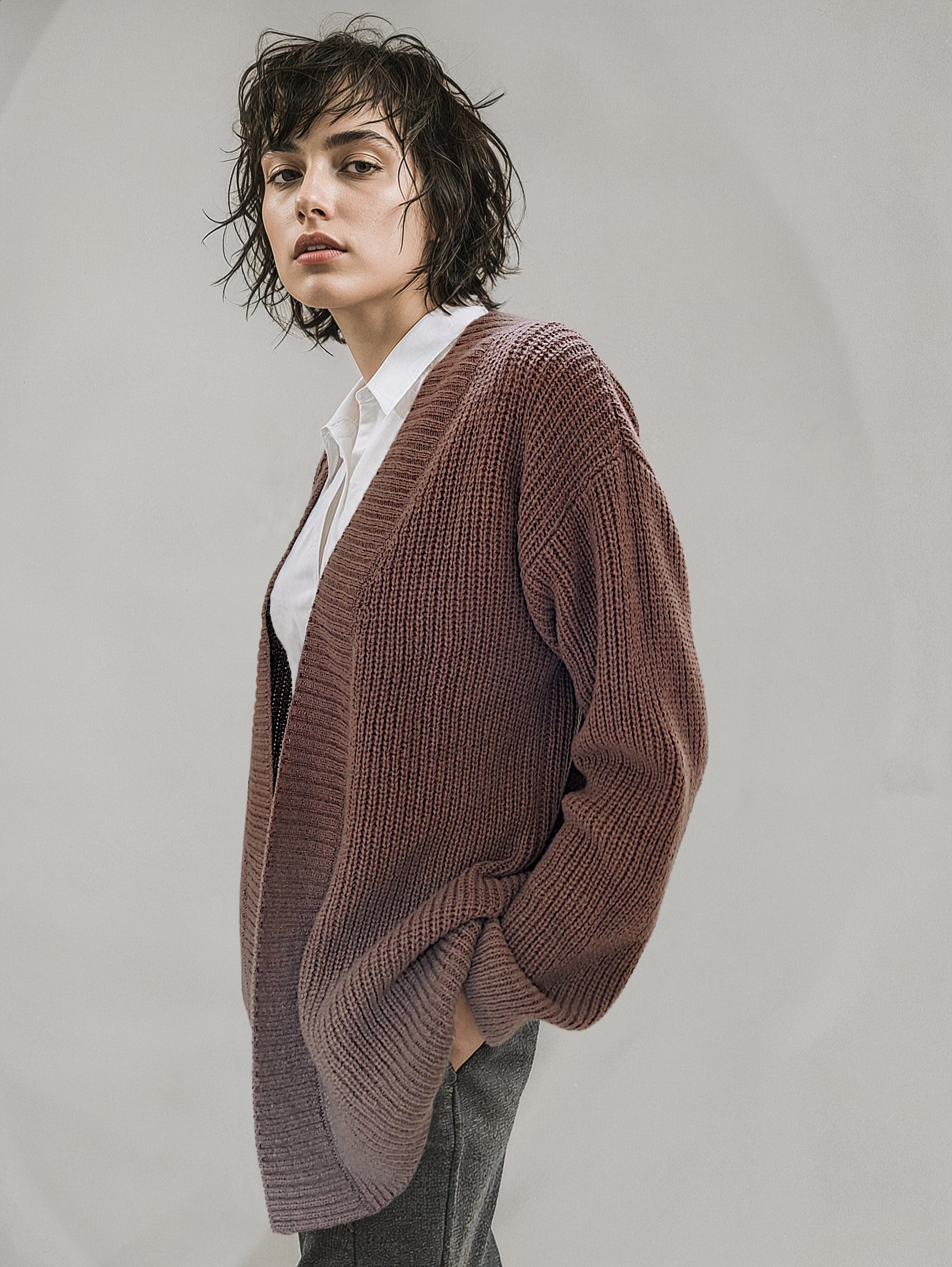 Cardigan Brio Marrone naturale